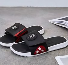 NEW MENS WOMENS PU LEATHER SLIDER MULE SANDALS POOL BEACH SPORT SHOWER SLIPPER 