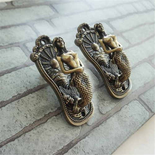 Vintage bronze mermaid hooks - vintage,