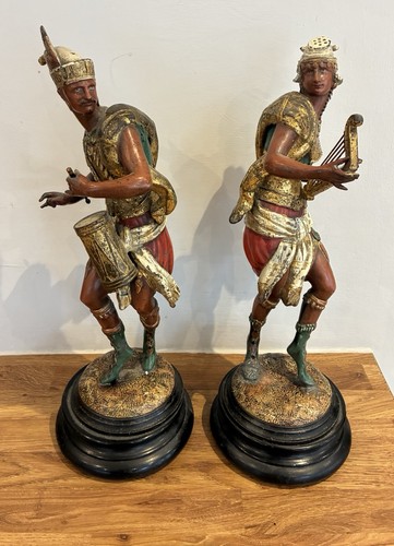 Pair antique cold - pair, painted
