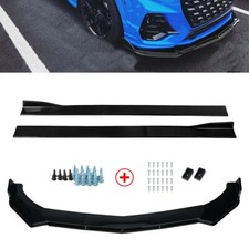 Front Bumper Lip Splitter Spoiler+Side Skirts For Ford Transit Custom 2018-2022