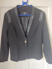Star By Julian MacDonald Women's Faux Leather And Material Blazer Jacket Size 14