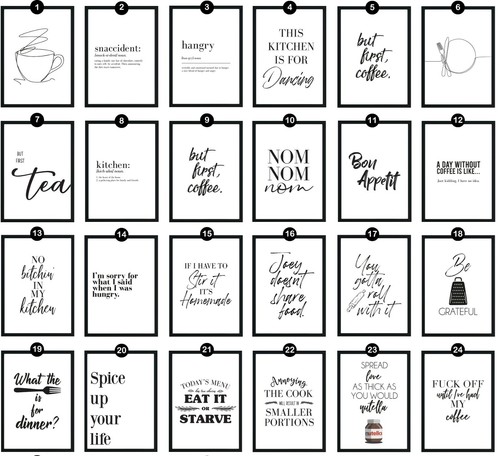 Kitchen wall quote prints - wall,