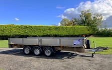 No Vat iFor Williams LM166G 3500kg Dropside Flatbed 16x6 Tri Axle Trailer.