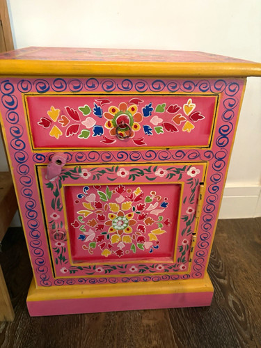 Hand painted pink wooden - pink,
