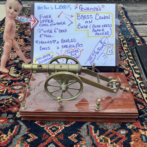 Vintage brass cannon - brass,