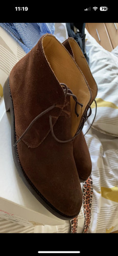Men leather suede - leather/suede, brown