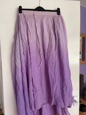 Ethel Austin Hippy Gypsy Indian Skirt Drawstring Ombre Lilac 20 Crinkle Cotton
