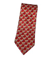 ESCADA Silk Tie ITALY Red Gold