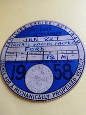Tax Disc 1958