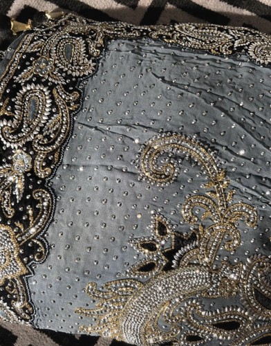 Saree blouse heavy grey and - saree,
