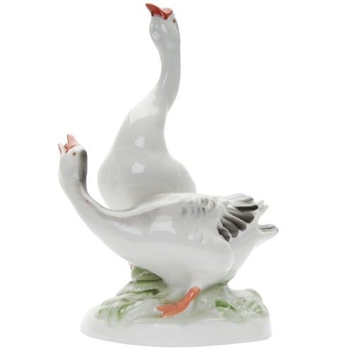 Porcelain figure gooses - porcelain,