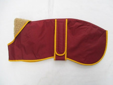 WOODLANDS 21" 53m WHIPPET COAT BURGUNDY NYLON OUTER /  FAWN FLEECE LINING