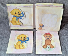 10 Childrens Greeting Card /Notelet Set with Envelopes.Snuggle Pups /Puppies.