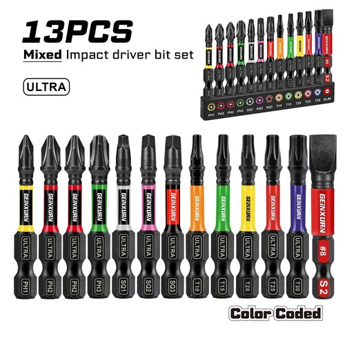 13pcs impact screwdriver bits - 13pcs,