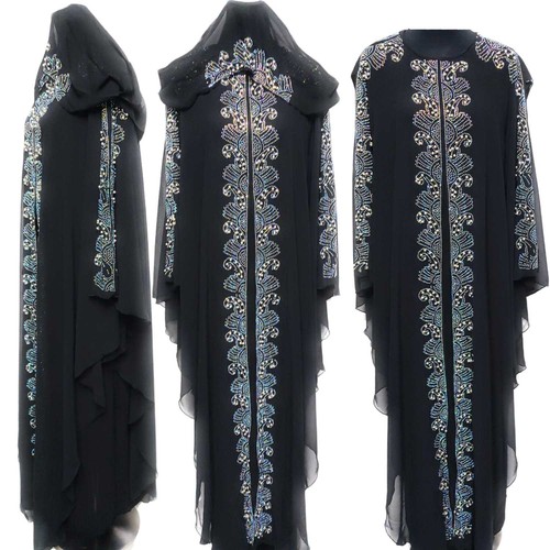 Luxury black women abaya - black,