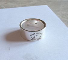 Pre-loved, authentic, hallmarked Gucci sterling silver ring, size P