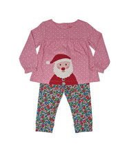 Boden Girls Outfit Set Christmas Tunic and Leggings Cotton Pink 0-18 Months NEW