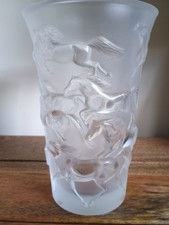 Lalique mustang glass vase