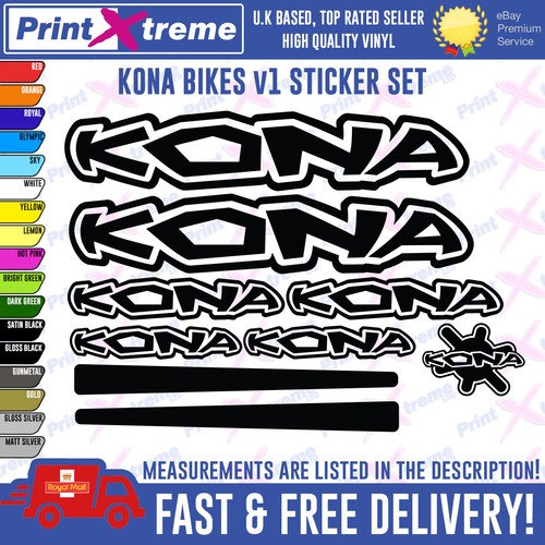 Kona bikes vinyl decals - kona,