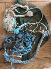FISHING NET BEACH FINDS Rope Shells Flotsam Collage Art Sculpture Nautical