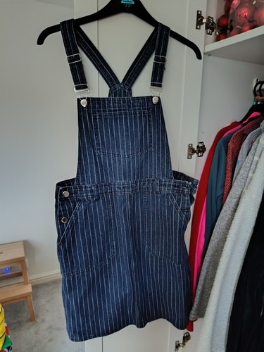 Blue denim striped pinafore - tu,
