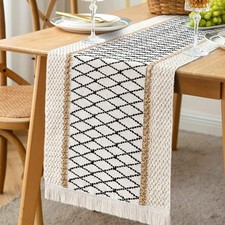 Boho Table Runner Beige Cream