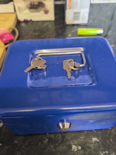 Steel tin cash box - steel,
