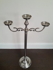 Three Candle Candelabra Floor Standing : (Silver Colour ) 90 / 3FT Height approx