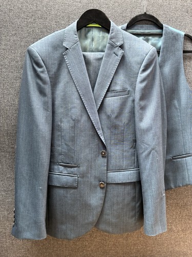 Mens blue piece suit jacket - 3,