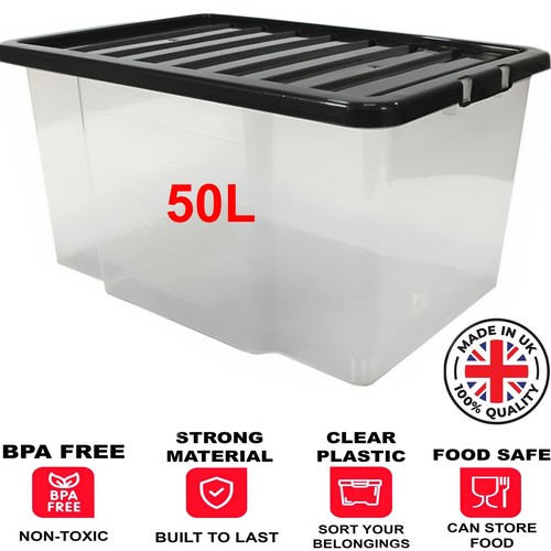 Clear plastic storage boxes - clear,