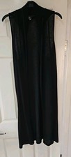 Ladies Sleeveless Cardigan Atmosphere Black UK Size 6 Thin Knit Long