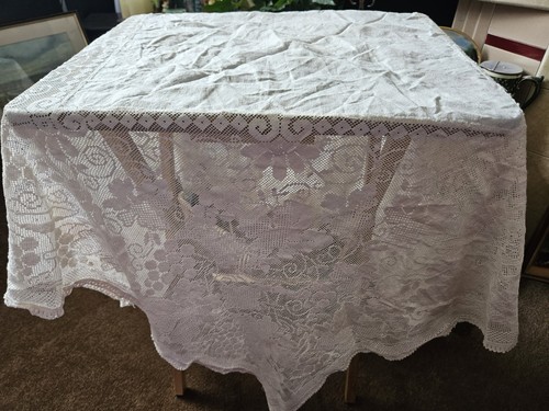 Vintage white linen lace - vintage, &