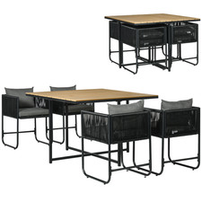 5PC Rattan Dining Set 4 Seater