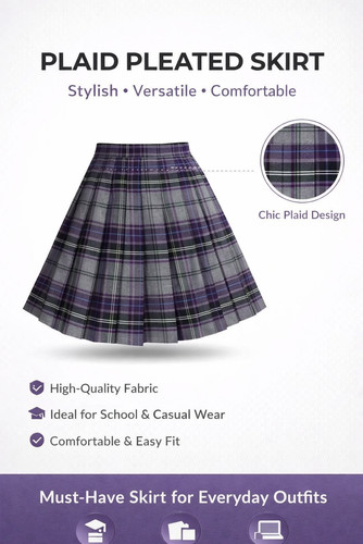 Girls tartan knife pleat - tartan,