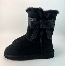 UGG Australia Womens Josette Shearling Lined Black Bow Boots UK 5.5