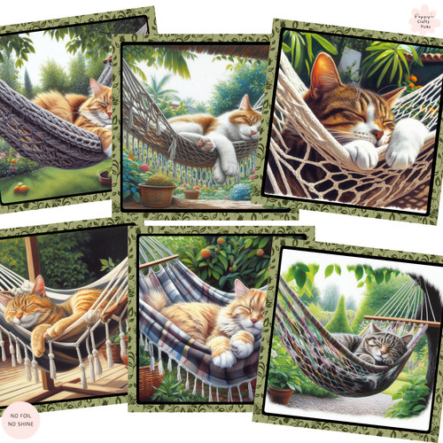 Cat hammock card - hammock, toppers