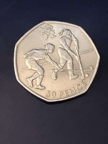 2011 olympic 50p coin hockey - 50p, coin-hockey