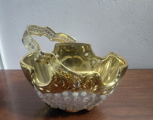 Pressed heavy glass bowl - glass, with