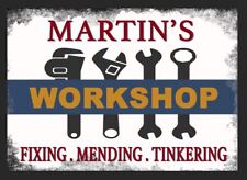 Workshop Sign Personalised Tool Shed Garage Man Cave Metal Plaque Garage Fun