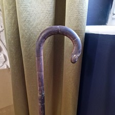 vintage antique Shepherds Crook bamboo Walking stick cane Gentleman 