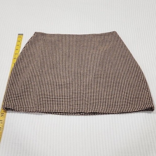 Shein brown houndstooth mini - brown,