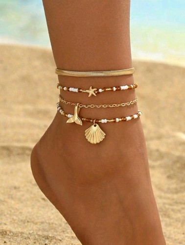 4pcs boho shell starfish - 4pcs,