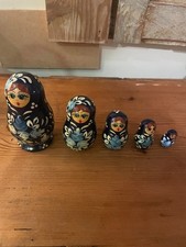 VINTAGE BLUE RUSSIAN DOLLS X 5