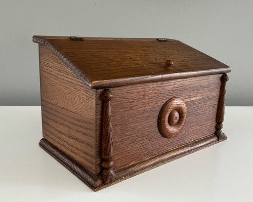 Antique oak wood hinged letter - antique,