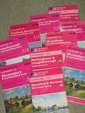 OS Ordnance Survey Landranger maps - Midlands & East Anglia selection 1980-1999