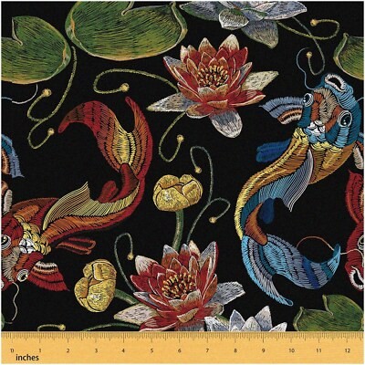 Koi lily oriental embroidery - lily,