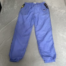 Adidas Vintage Tracksuit Bottoms Unisex Purple Size XL 2XL W35-40 Shell Cuffed