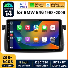 2+64G For BMW 3-Series E46 GPS NAV Android 14 CarPlay Stereo Radio Head Unit RDS