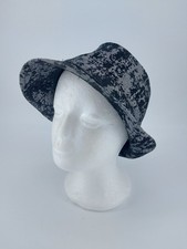 Stylish Mens / Ladies Fashion Flocked Black & Grey Abstract Design Trilby Hat