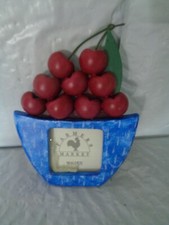 New - Farmers Market - Bowl Cherries -  Table  Picture / Photo Frame - 2" x 2"